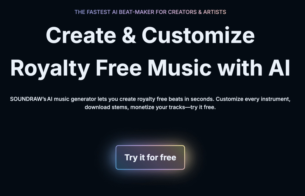 Soundraw - KI Instrumental Musik gratis erstellen